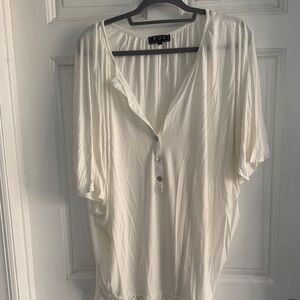 POL Cream Button-Down Shirt